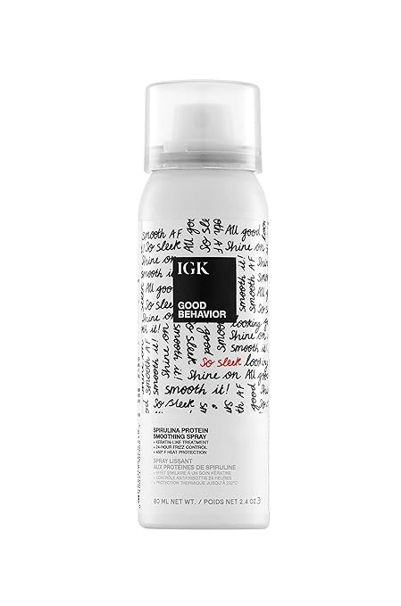 IGK GOOD BEHAVIOR Spirulina Protein Smoothing Spray | Keratin Like Treatment + Frizz Control + He... | Amazon (US)
