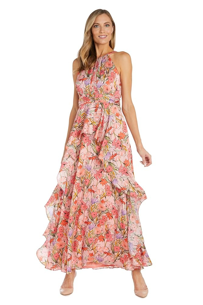 R&M Richards Women's Coral/Lavender Bloom Daytime Dress | Amazon (US)