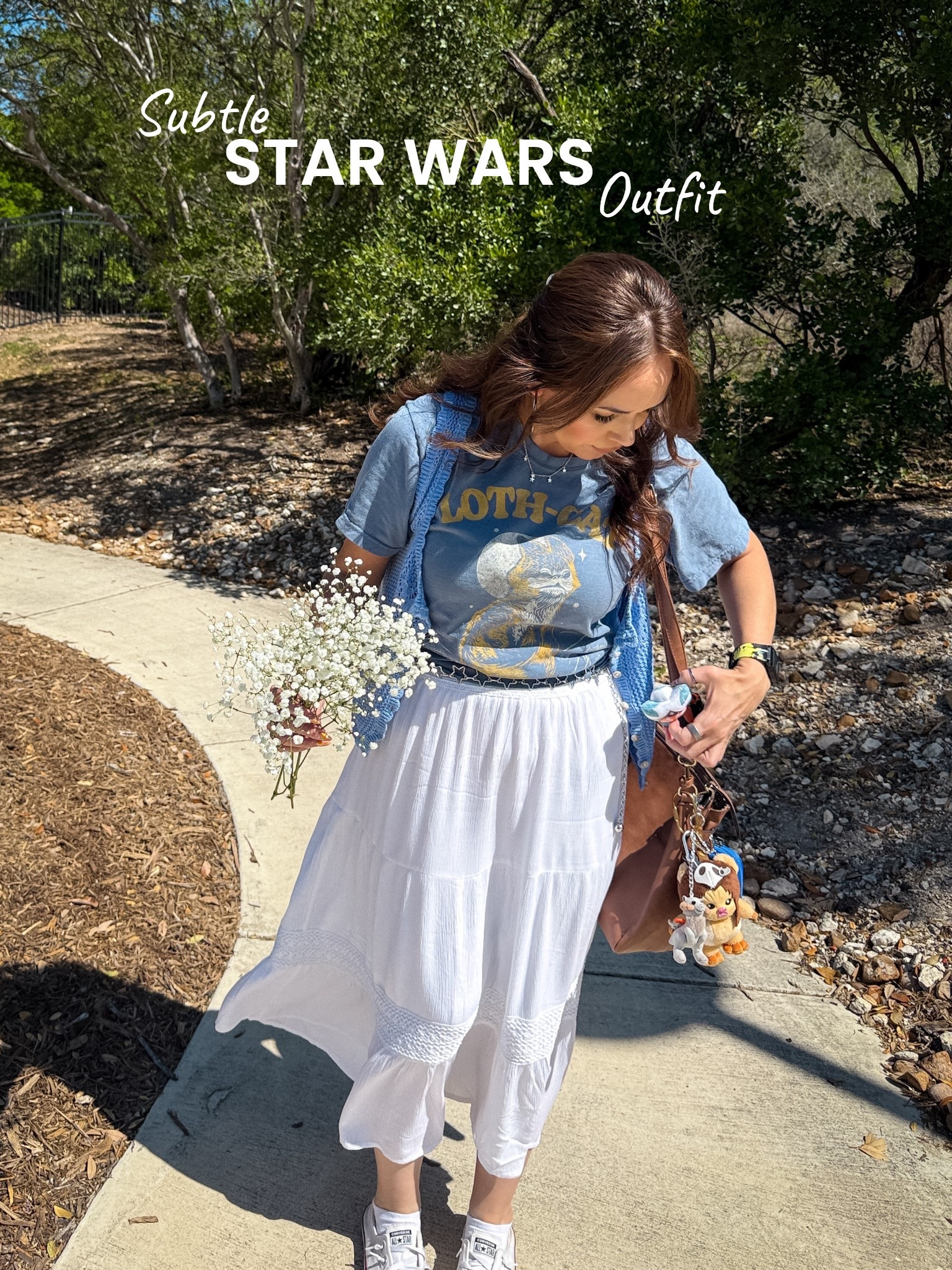 Hints of Star Wars and Whimsy!

If you’re a Star Wars girl this one’s for you! Spring is such a fun season to transition into. Everything feels light and airy and not too hot…

I paired this shirt from Heroes and Villains (code OLANDAHV15 to save until 3/31) 

With this knit shirt that I unbuttoned to use as a vest (I also cute off a tie to give it more of a vest look but will also link a vest in case) and this white long skirt with a thrifted brown purse and Star Wars keychains 
 
#StarWarsOutfit #starwars 