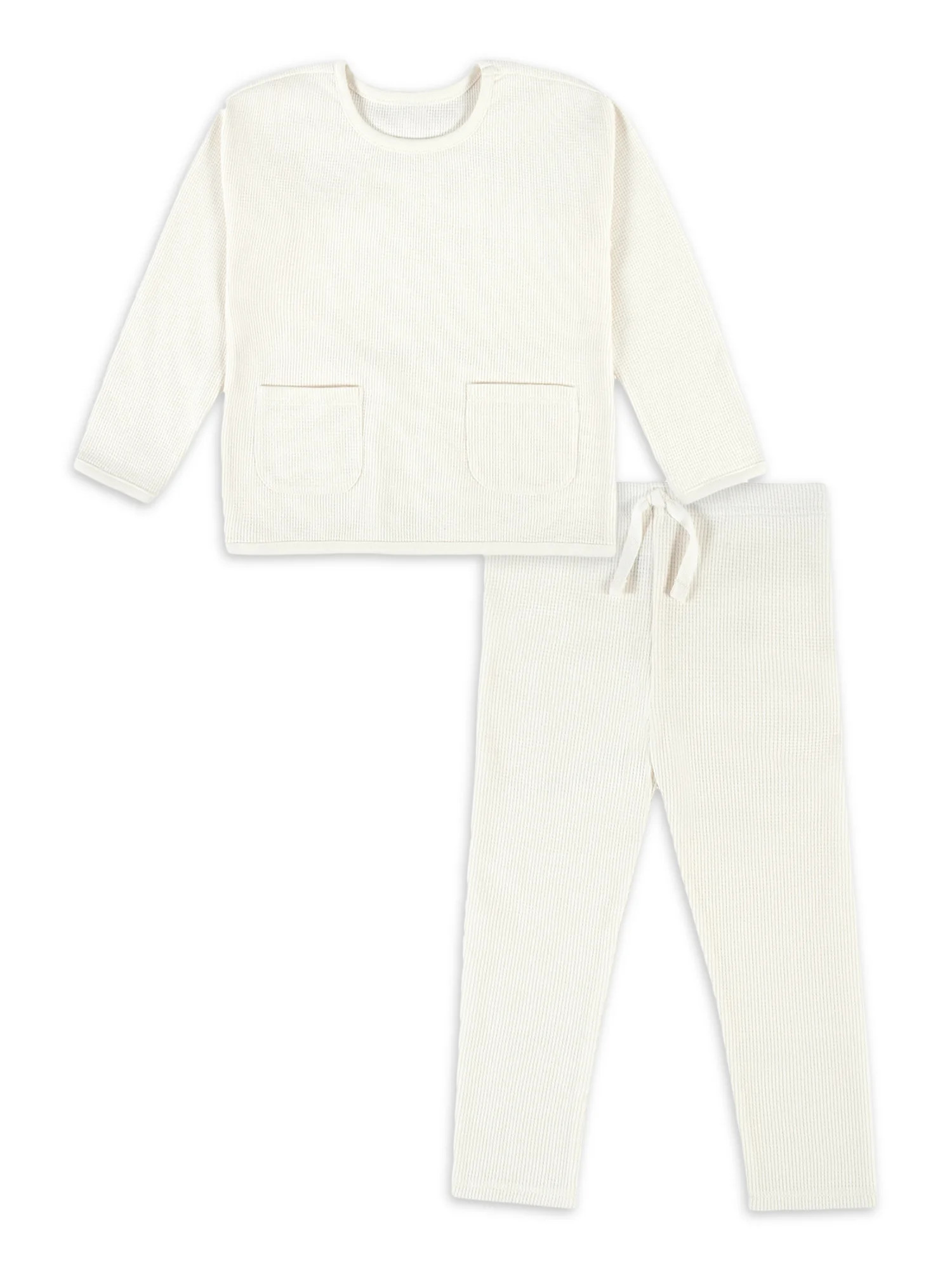 Modern Moments by Gerber Baby & Toddler Girls Waffle Top & Pant 2 Piece Outfit Set, (12M - 5T) | Walmart (US)