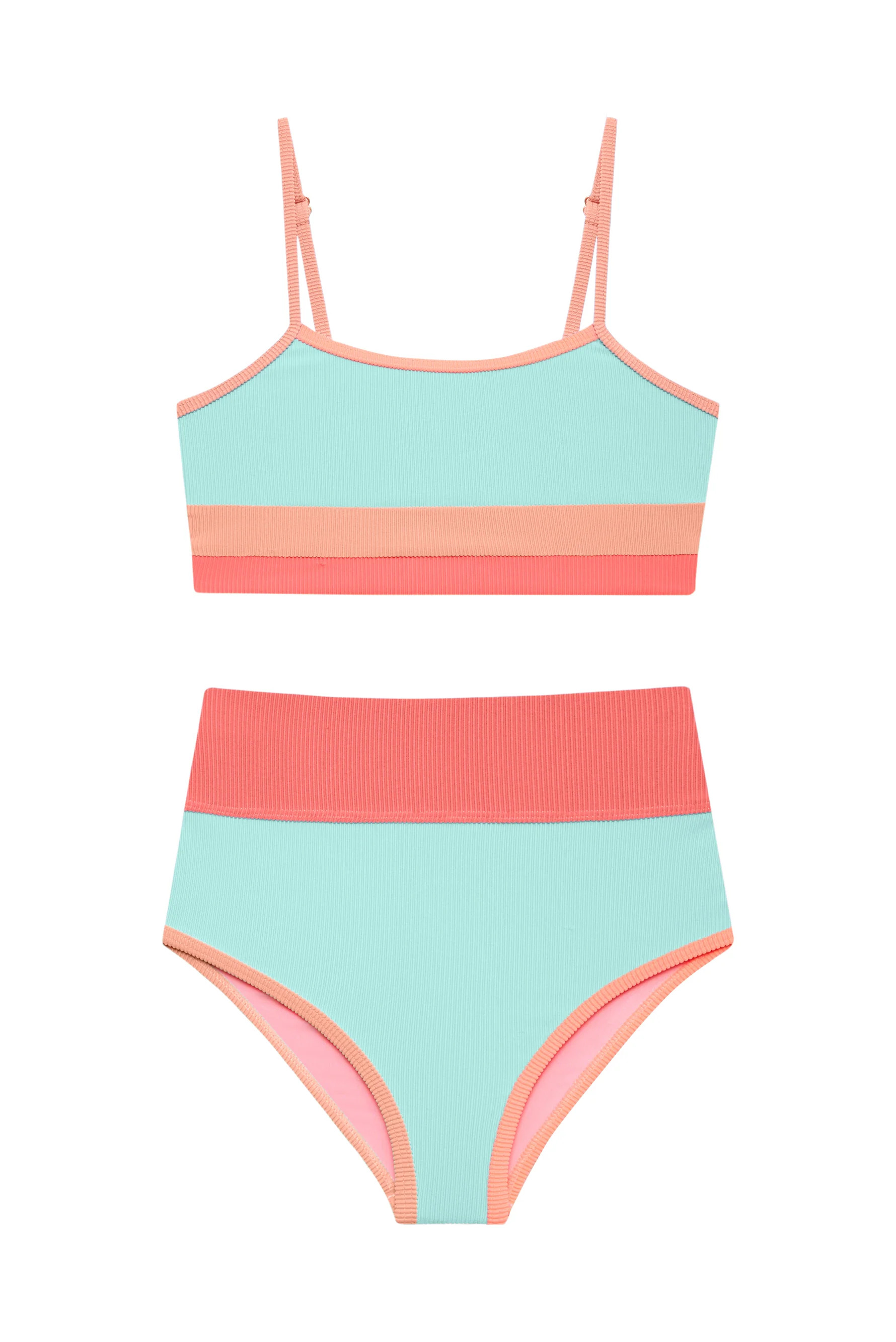 Little Eva & Emmie Set Guava Jelly Colorblock | Beach Riot