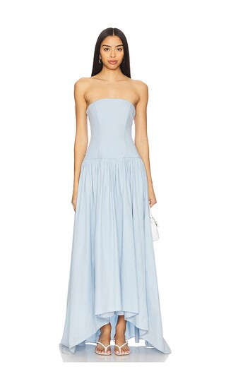 Nayara Midi Dress in Powder Blue | Revolve Clothing (Global)