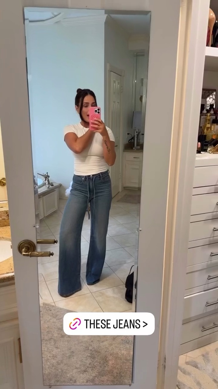 Ordered these without trying them on first, and I'm loving these. Under $150! I could have done without the drawstring but overall a GREAT find! 🖤 The Ultimate Wide-Leg Jean from Madewell in the Raebrook wash — high-waisted, airy denim, wide-leg without the bulk. That said, I am 5' 3" so plan to get these hemmed as they are a little long for me. 

I got two colors. This is the pair I'm reaching for the second sandal weather is over. #jeans #ootd 

 #LTKPetite