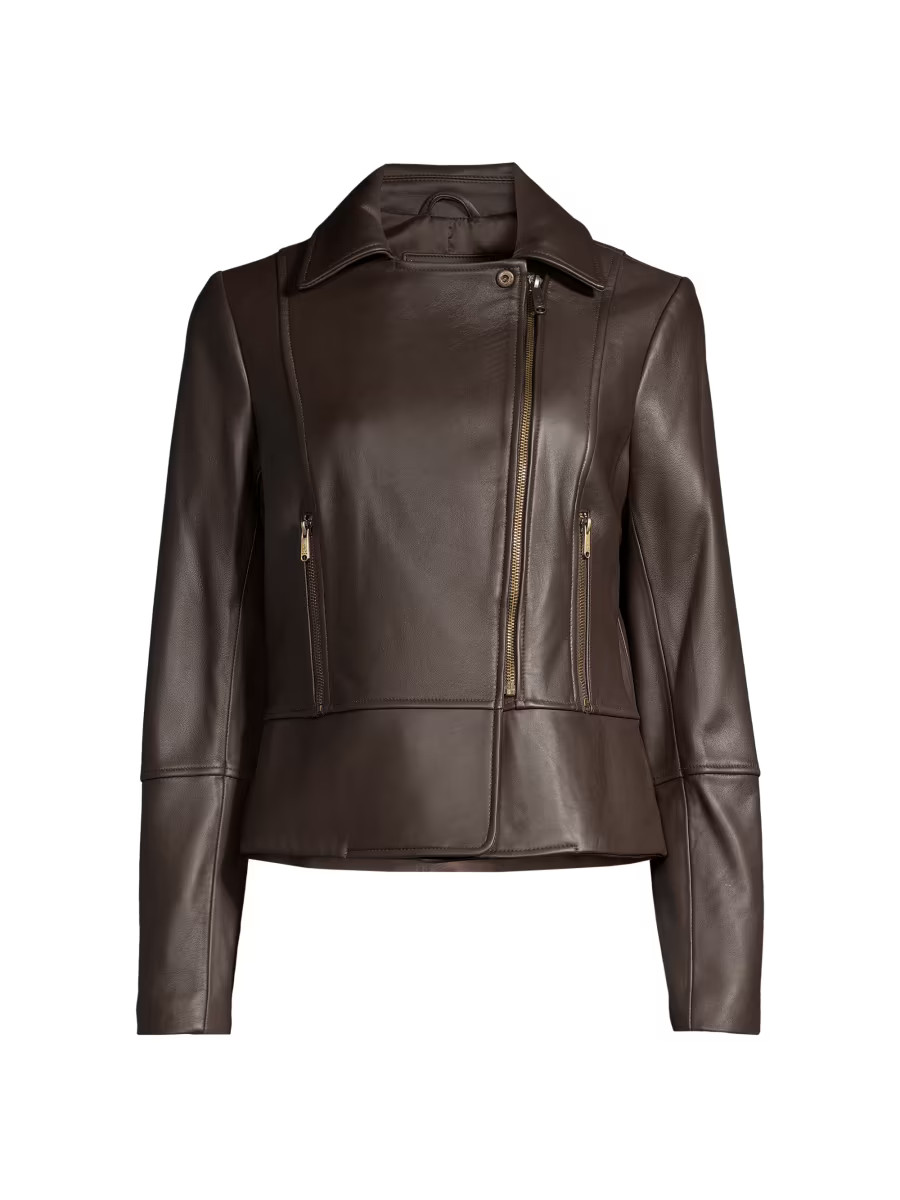 Peplum Leather Jacket | Saks Fifth Avenue