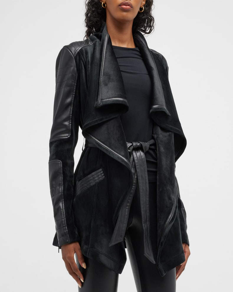 Blanc Noir Drape Velour Jacket | Neiman Marcus