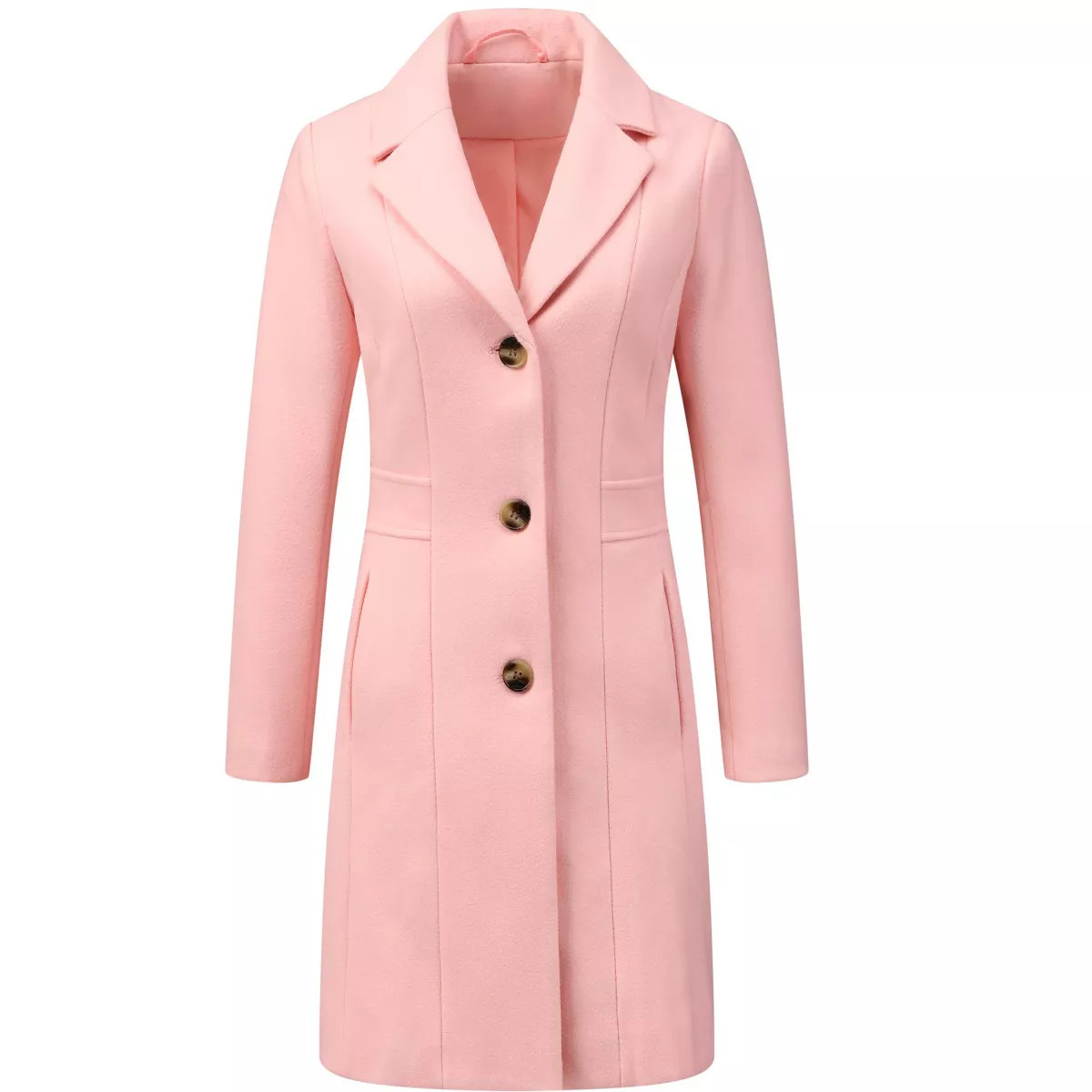 INSPIRE CHIC Women's Single Breasted Notched Lapel Long Winter Coats | Target