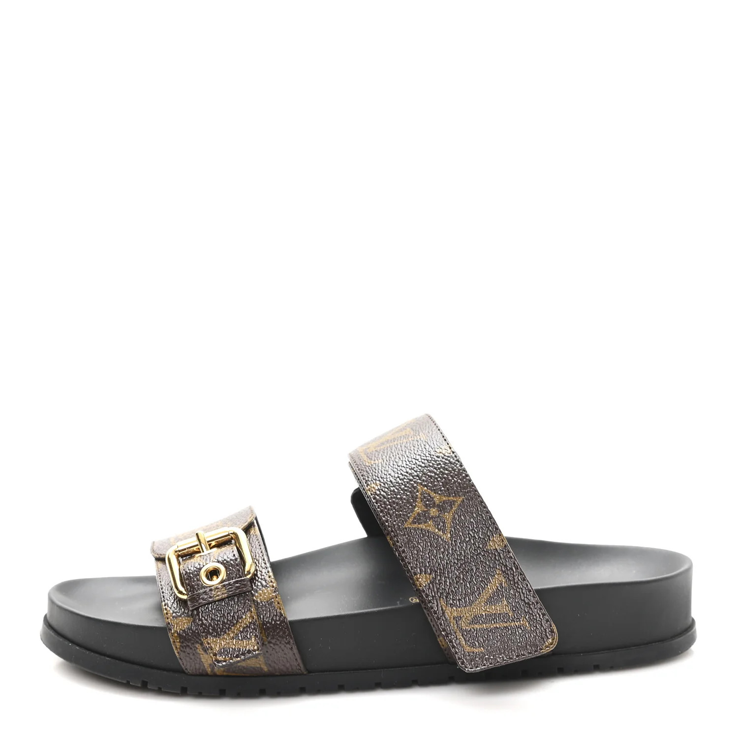 Monogram Bom Dia Mule Sandals 36.5 Black | FASHIONPHILE (US)