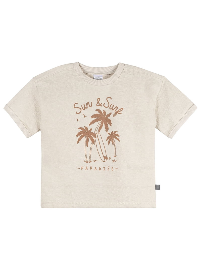 Modern Moments by Gerber Baby and Toddler Boy Organic Loose Fit Ringer Top, Sizes 0/3 Months - 5T | Walmart (US)