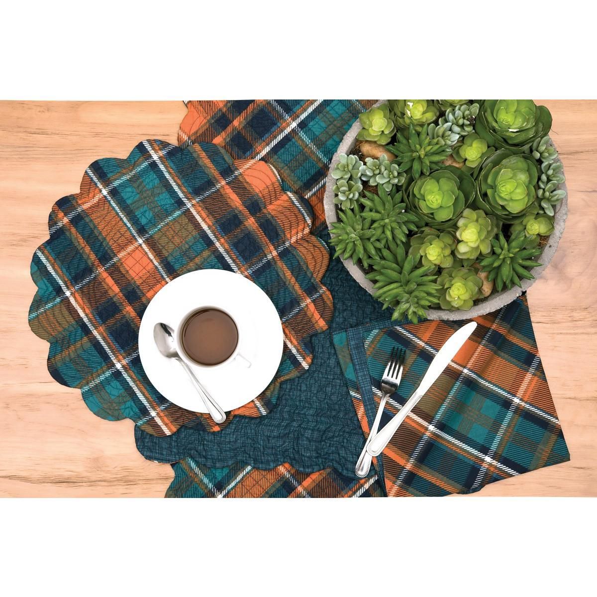 C&F Home Troy Plaid Round Thanksgiving Placemat Set of 6 | Target