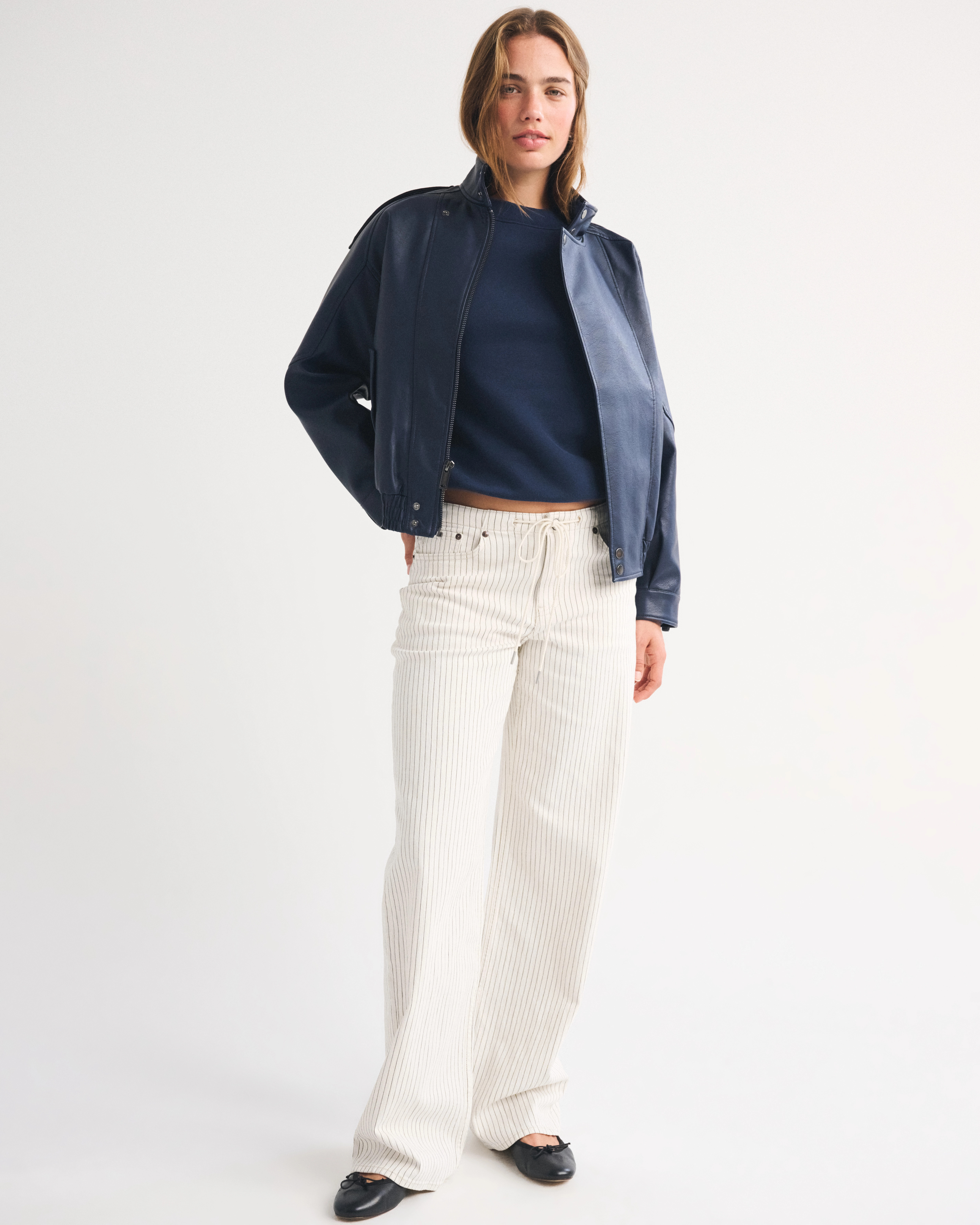 Low Rise Linen-Blend Denim Ultra Loose Drawstring Jean | Abercrombie & Fitch (US)