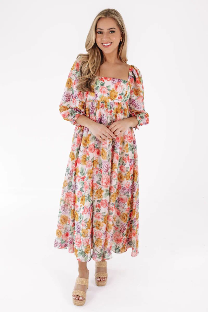 Garden Party Maxi Dress - Pink | The Impeccable Pig