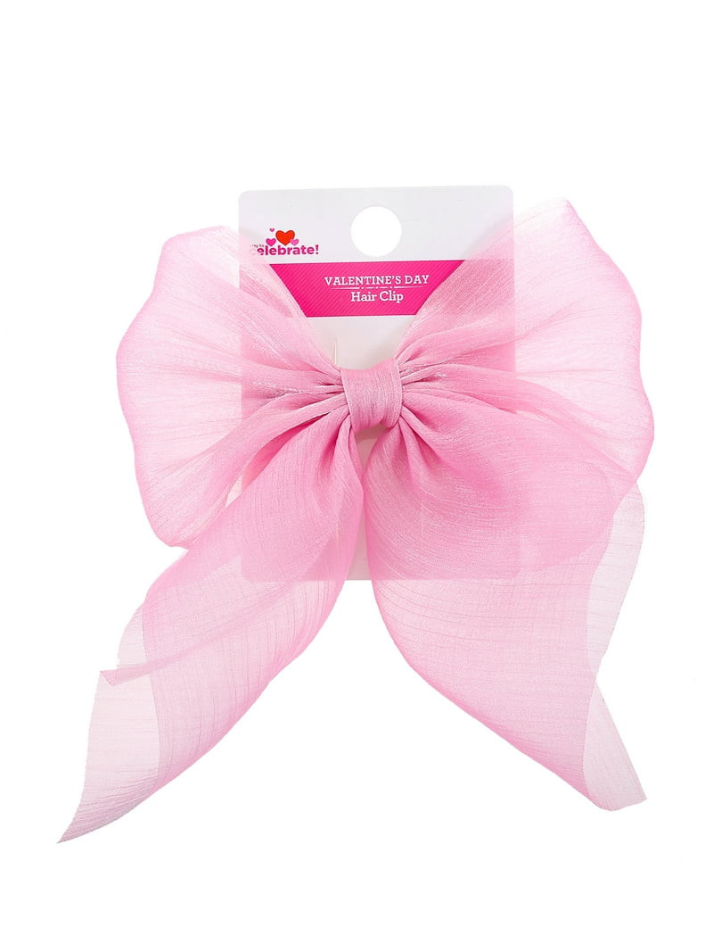 Way to Celebrate Valentine's Day Pink Hair Bow, 1 Piece | Walmart (US)
