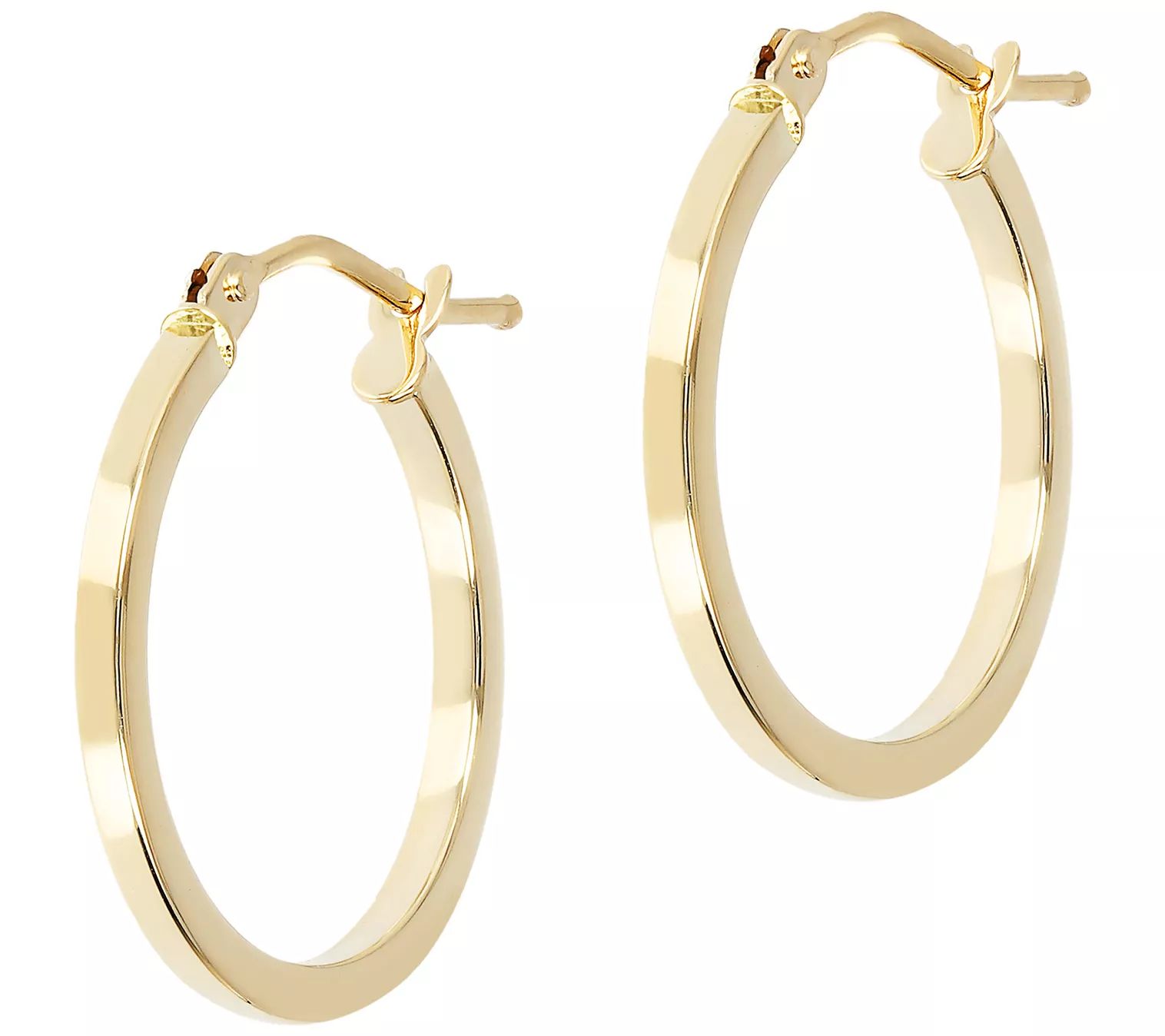 EternaGold 3/4" Round Hoop Earrings, 14K Gold - QVC.com | QVC