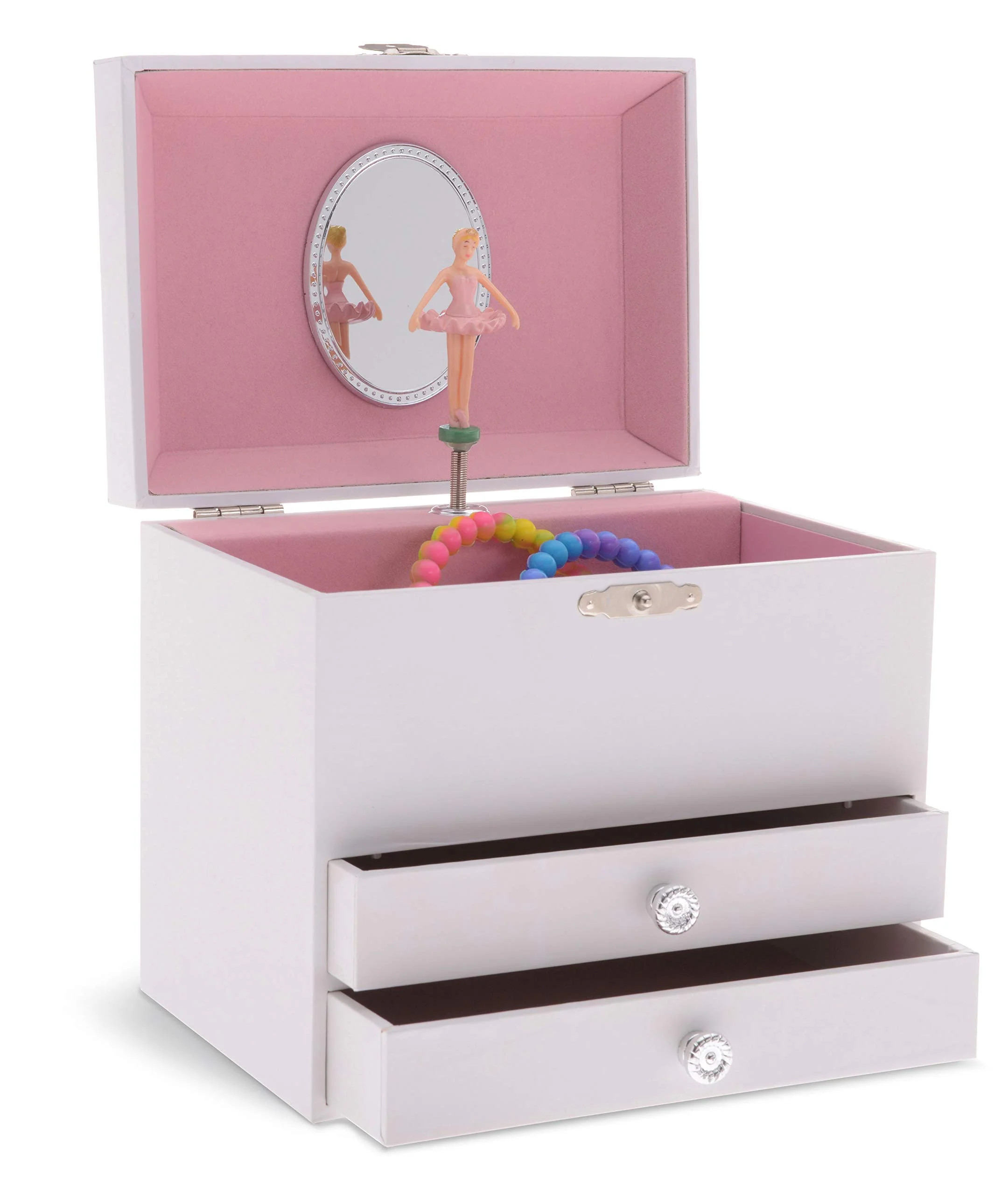 Jewelkeeper Personalize-Your-Own White Musical Ballerina Jewelry Box with 2 Pullout Drawers, You ... | Walmart (US)