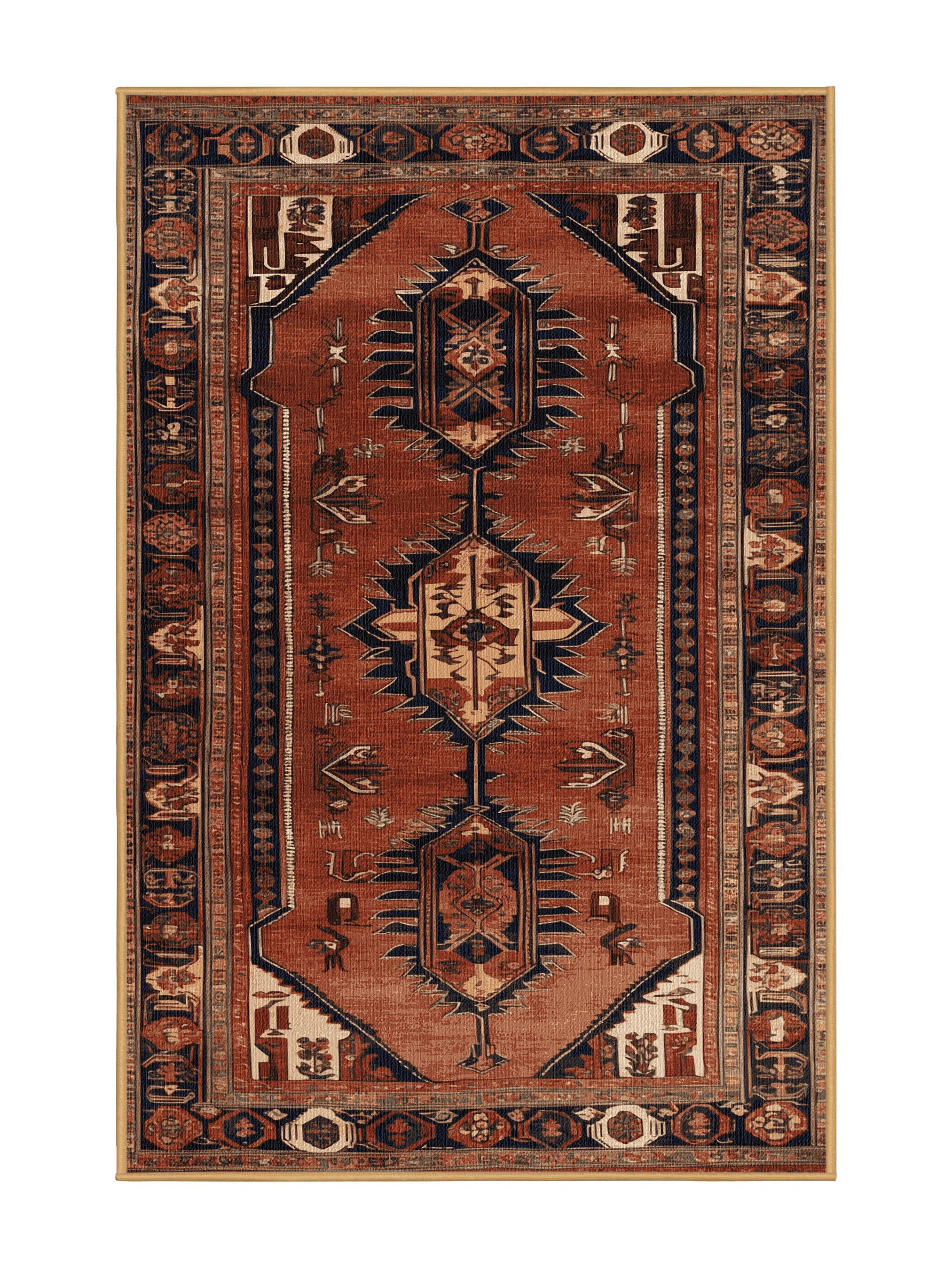 Machine Washable Persian Brown Area Rug | Wayfair North America