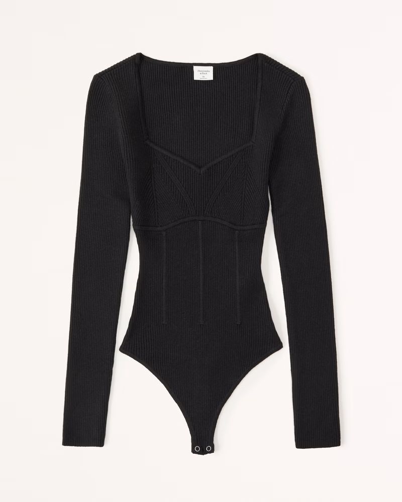 Women's Corset Sweetheart Sweater Bodysuit | Women's Tops | Abercrombie.com | Abercrombie & Fitch (US)