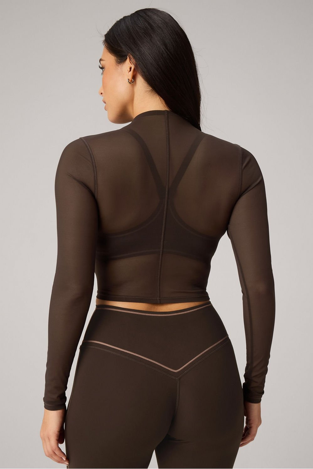 Mesh Long-Sleeve Crop Top | Fabletics