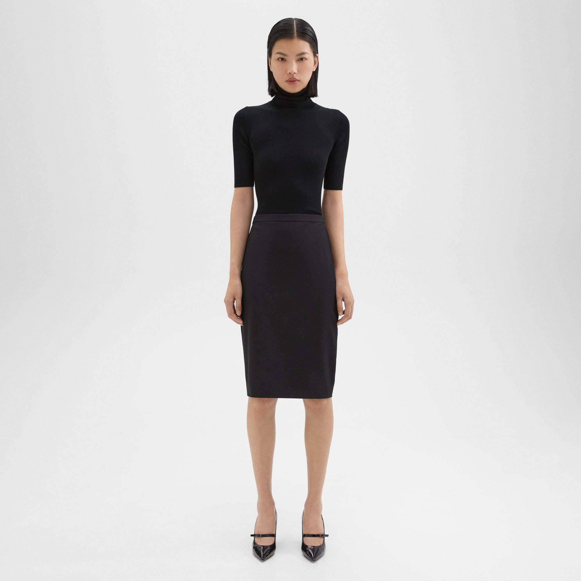 Slim Pencil Skirt in Stretch Wool | Theory