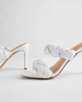 Braided Double Band Heeled Sandals | Express
