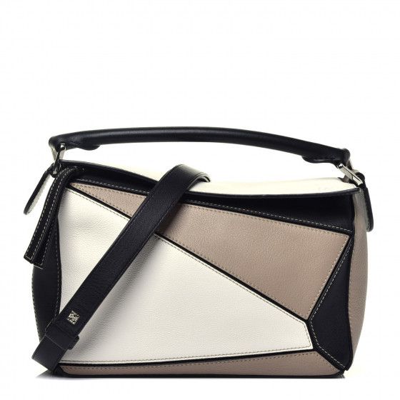 Calfskin Small Puzzle Bag Black Taupe | Fashionphile