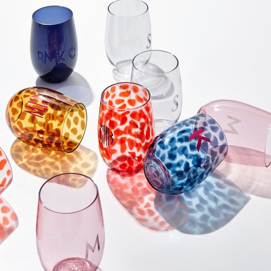 Animal Print Outdoor Stemless Wine Glasses | Mark and Graham
