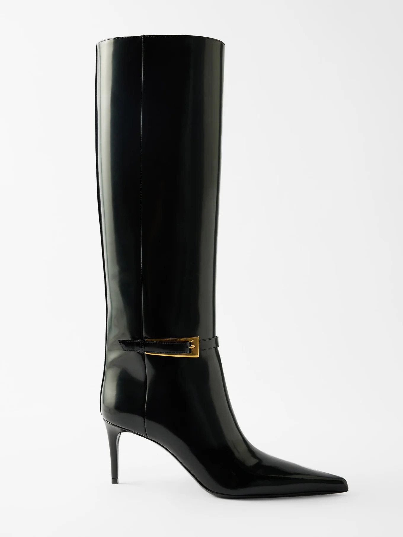 Lee 70 buckled patent-leather knee boots | Matches (UK)