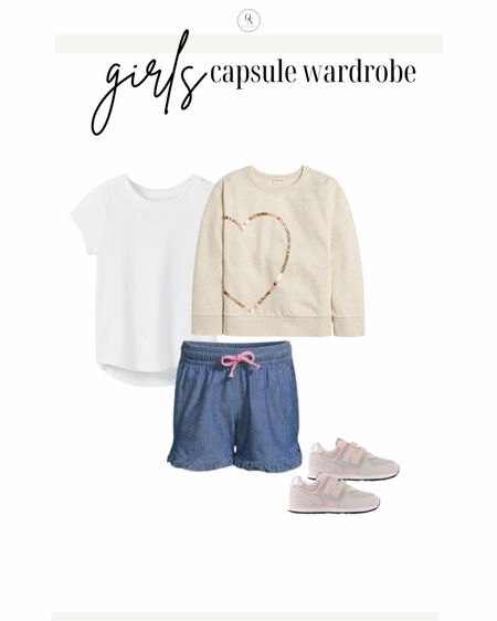 Shorts outfit from the girls capsule wardrobe for spring!

Here are the rest of the suggested items from the spring capsule for toddlers, little kids and tweens: 

5x short sleeve shirts in a mix of print and solid.

4x long sleeve Tshirts in a mix of print and solid

2x casual dresses. If your girl is more of a dress gal I recommend 5 casual dresses and doing fewer long sleeve and short sleeve Tshirts.

Jackets // rain coat, denim jacket, pullover

Bottoms // 2 pairs of jeans (light and dark), 4-5 pairs of leggings to wear under dresses and by themselves with Tshirts, 5 pairs of shorts 

Dressy dress

Accessories // Socks for sneaker, socks for dress shoes, headband, sunglasses, and a cute bag

Shoes // dress shoes, casual shoes like crocs, natives or keens, and a pair of sneakers

Spring capsule wardrobe, kids capsule wardrobe, girls outfits, outfits for kids, outfits for girls, girls capsule wardrobe, spring outfits for kids 

#LTKSeasonal #LTKkids #LTKSpringSale