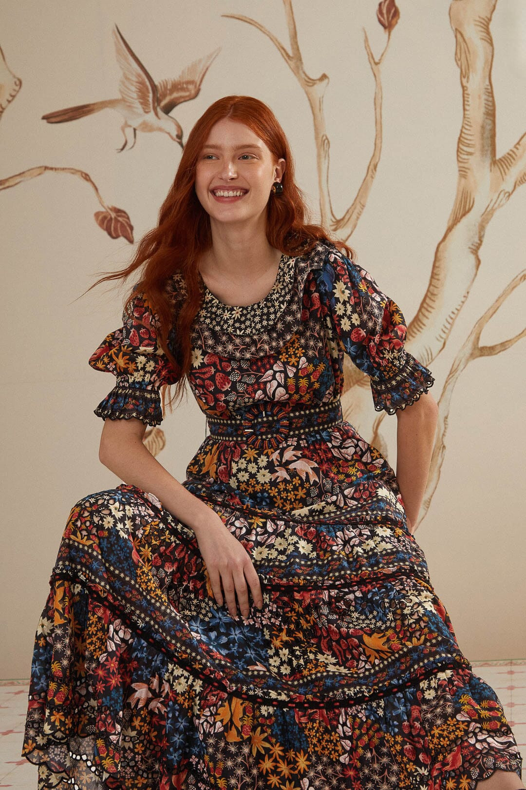 Black Jujus Garden Maxi Dress | FarmRio (US)