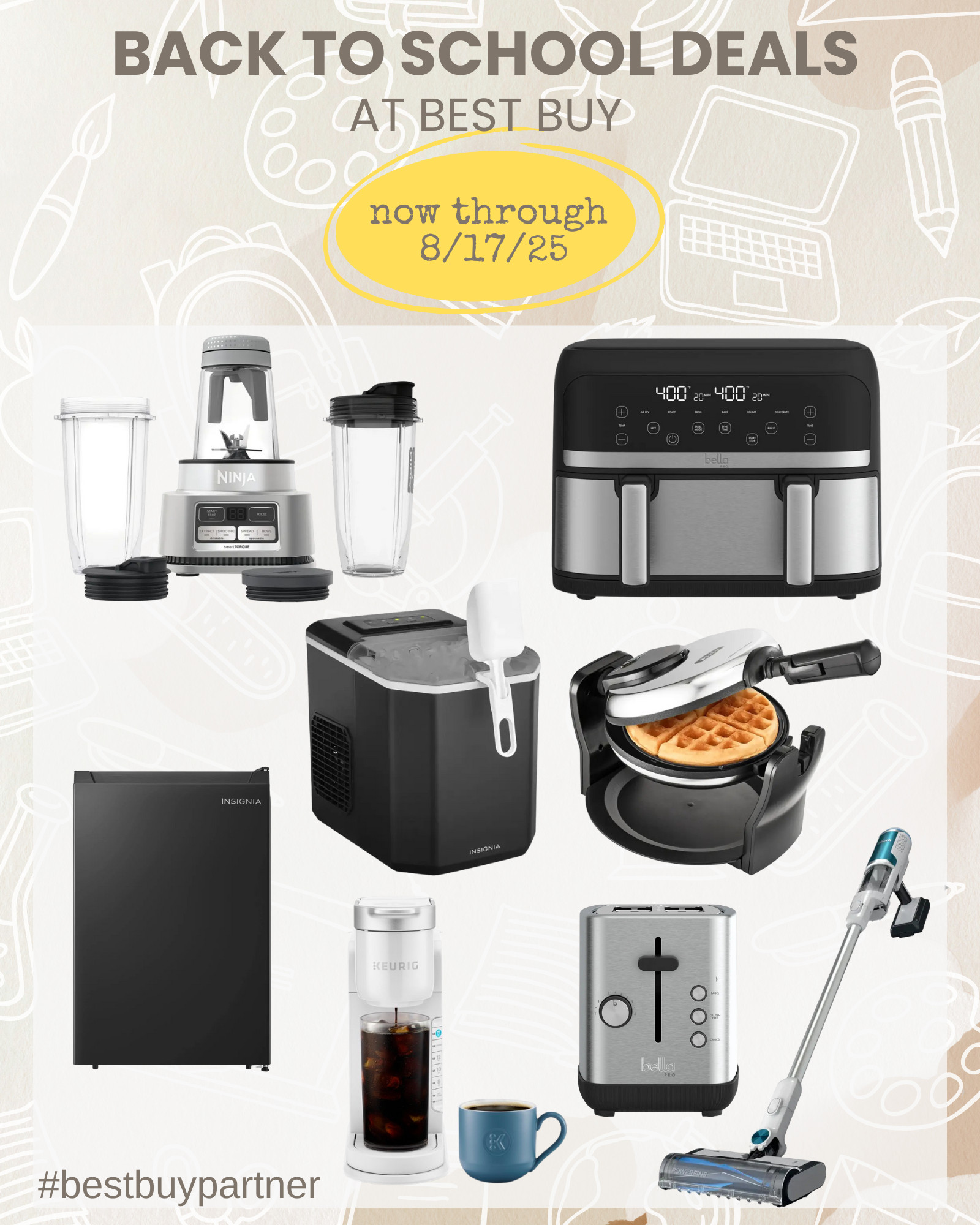 #bestbuypartner NOW LIVE! Back to School Deals  at @best buy ! Save on small appliances by shopping these deals at Best Buy now through 8/17/25. Great for the college students living in an apartment!

 

 #LTKHome #LTKSaleAlert #LTKFamily