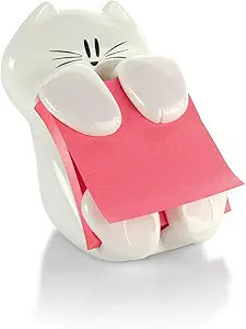 Post-it Dispenser, Sticky Note Holder, White Cat Design, Includes 45 Pop-Up Sheets of 3 in x 3 in... | Amazon (US)