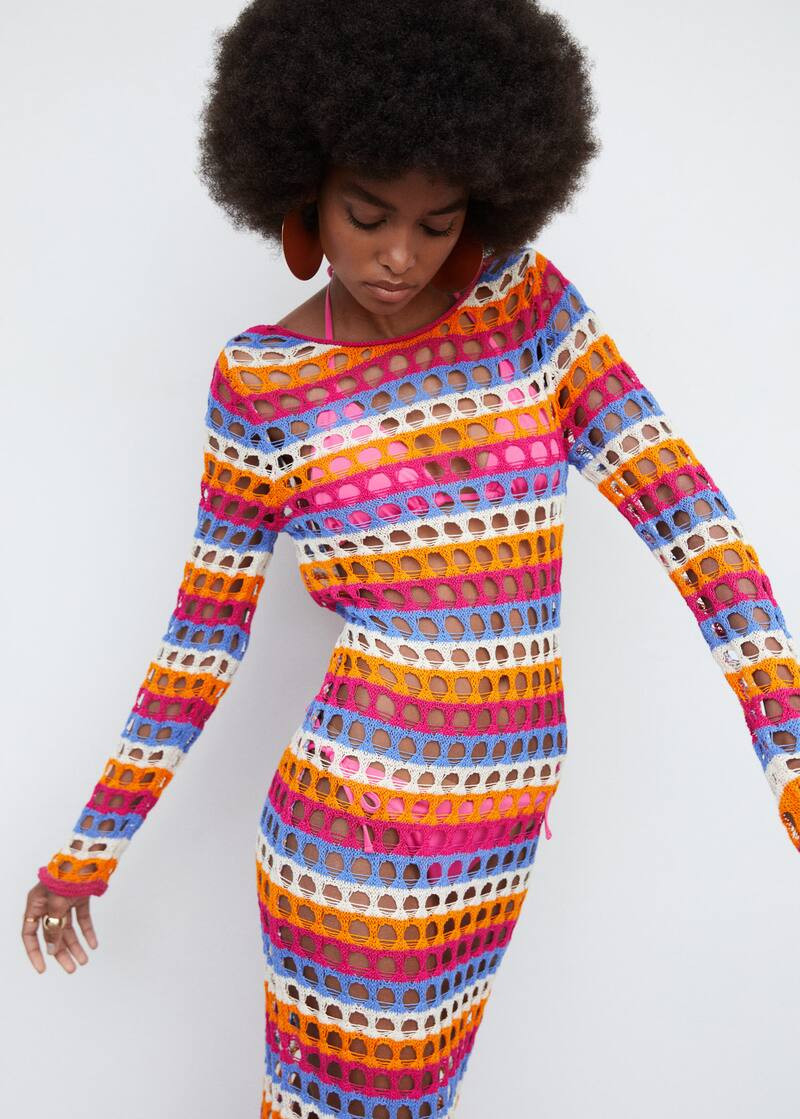 Multicolored crochet dress | MANGO (US)