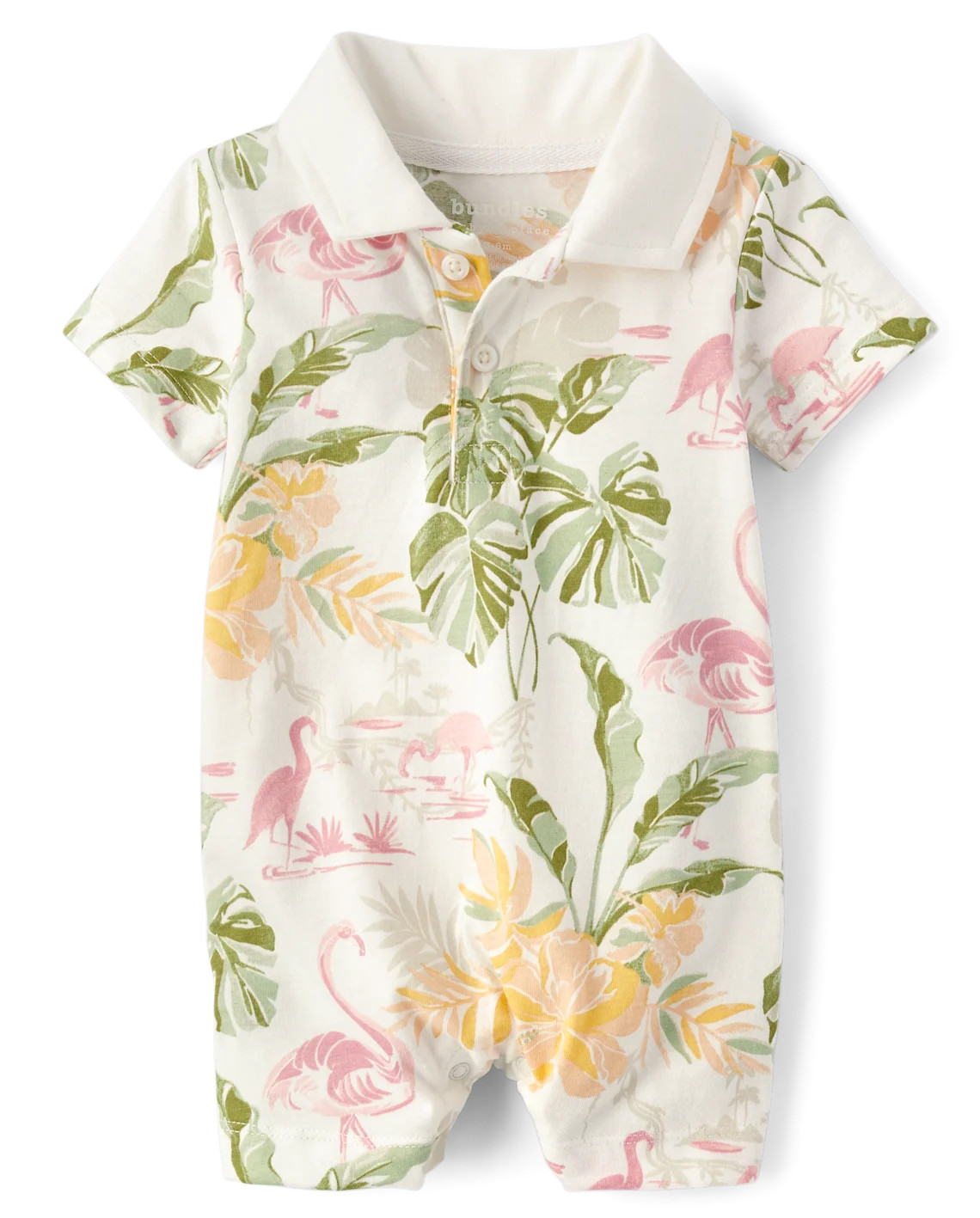 Baby Boys Matching Family Tropical Polo Romper - white | The Children's Place