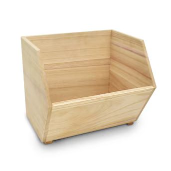 Origin 21 10-in W x 10.5-in H x 12-in D Natural Wood Stackable Basket Lowes.com | Lowe's