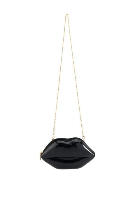 MY LIPS ARE SEALED PURSE IN BLACK | AKIRA