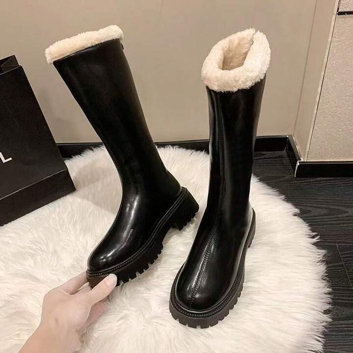 Women's Over-The-Knee High Boots, Thick Sole Riding Boots, Slim Fit Waterproof Warm Lining Boots ... | SHEIN