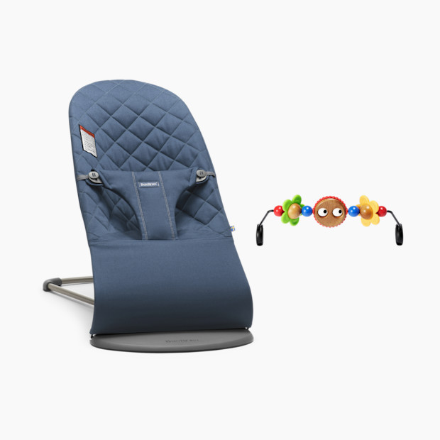 Babybjörn Bouncer Bliss and Toy Bar Bundle in Midnight Blue/Googly Eyes Size 12.5"" x 2"" x 6.5"" | Polyester | Babylist