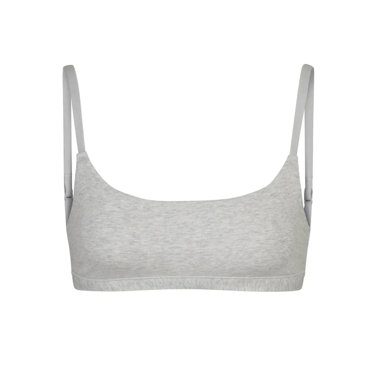 COTTON JERSEY SCOOP BRALETTE | LIGHT HEATHER GREY | SKIMS (US)