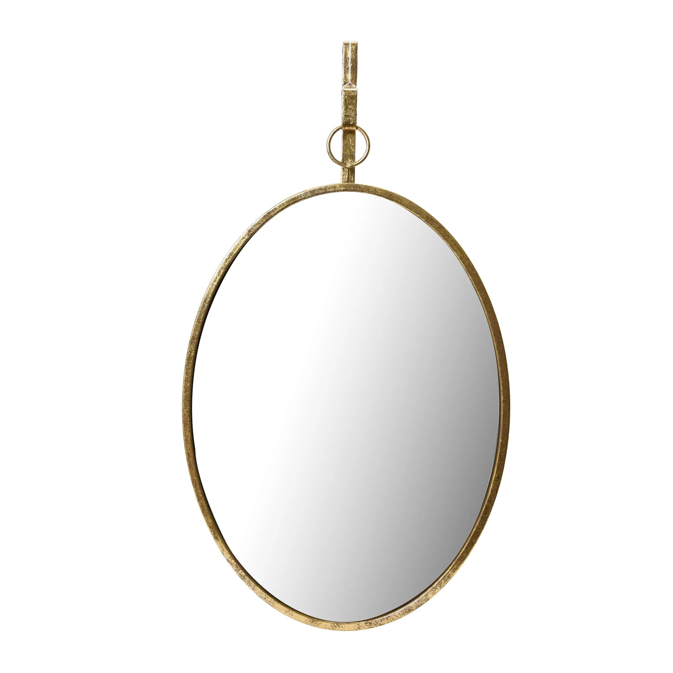 Creative Co-Op Oval Metal Framed Wall Mirror with Bracket, Gold Finish - Walmart.com | Walmart (US)
