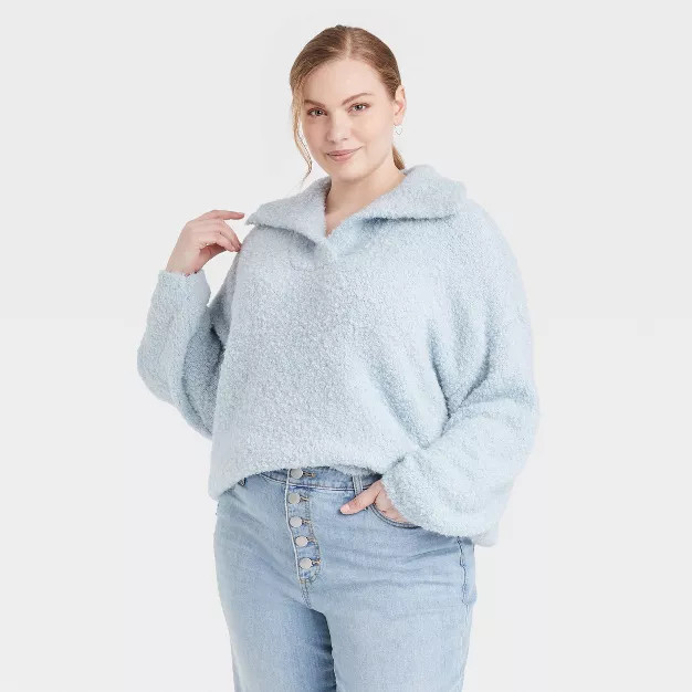 Women's Split Neck Cozy Lounge Pullover Sweater - Universal Thread™ | Target
