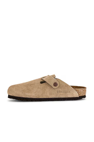 BIRKENSTOCK Boston Soft Footbed Clog in Taupe from Revolve.com | Revolve Clothing (Global)