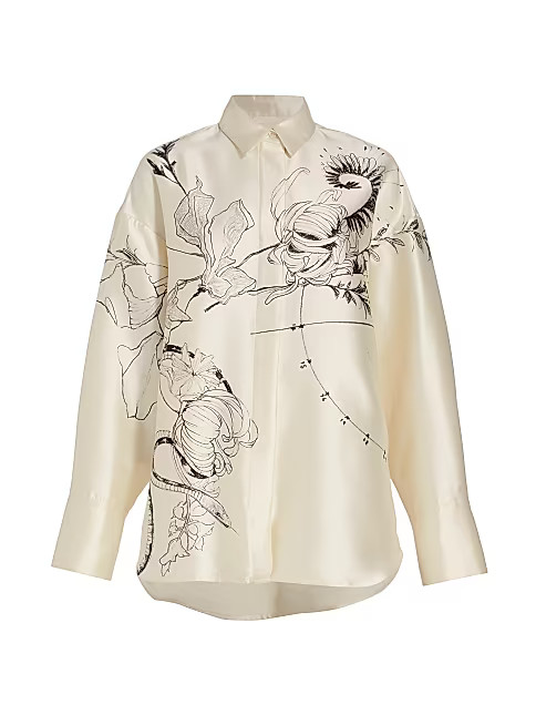 Oversized Floral Satin Shirt | Saks Fifth Avenue