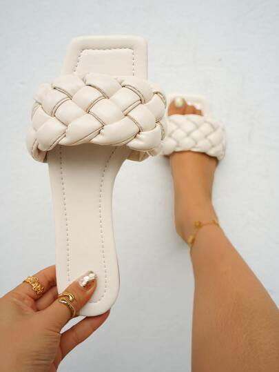 Minimalist Braided Design Slide Sandals | SHEIN