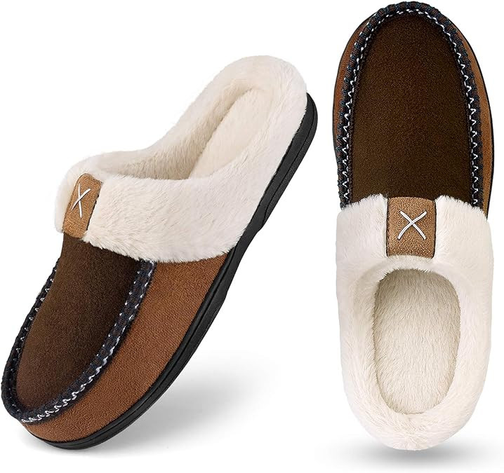 Homitem Men's Cozy Memory Foam Slippers,Fuzzy Wool-Like Plush Fleece Lined House Slippers Men Ind... | Amazon (US)
