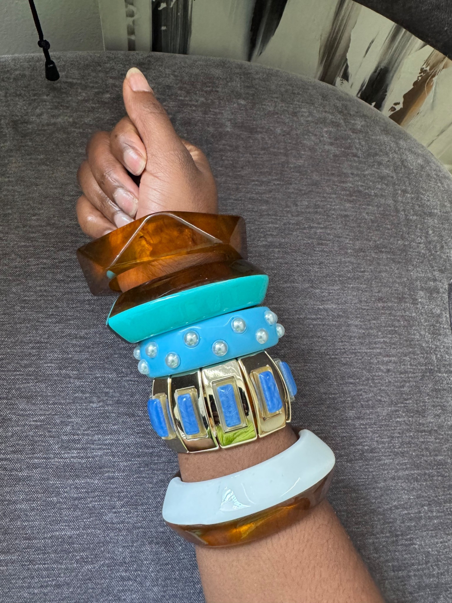 I haven’t been a big bracelet girl, but I found some cutie ones for under $5! These are fun for a splash of color. 

Statement jewelry bracelets bangle blue jewelry oversized jewelry neutral jewelry colorful jewelry affordable statement jewelry 

#LTKStyleTip #LTKFindsUnder50