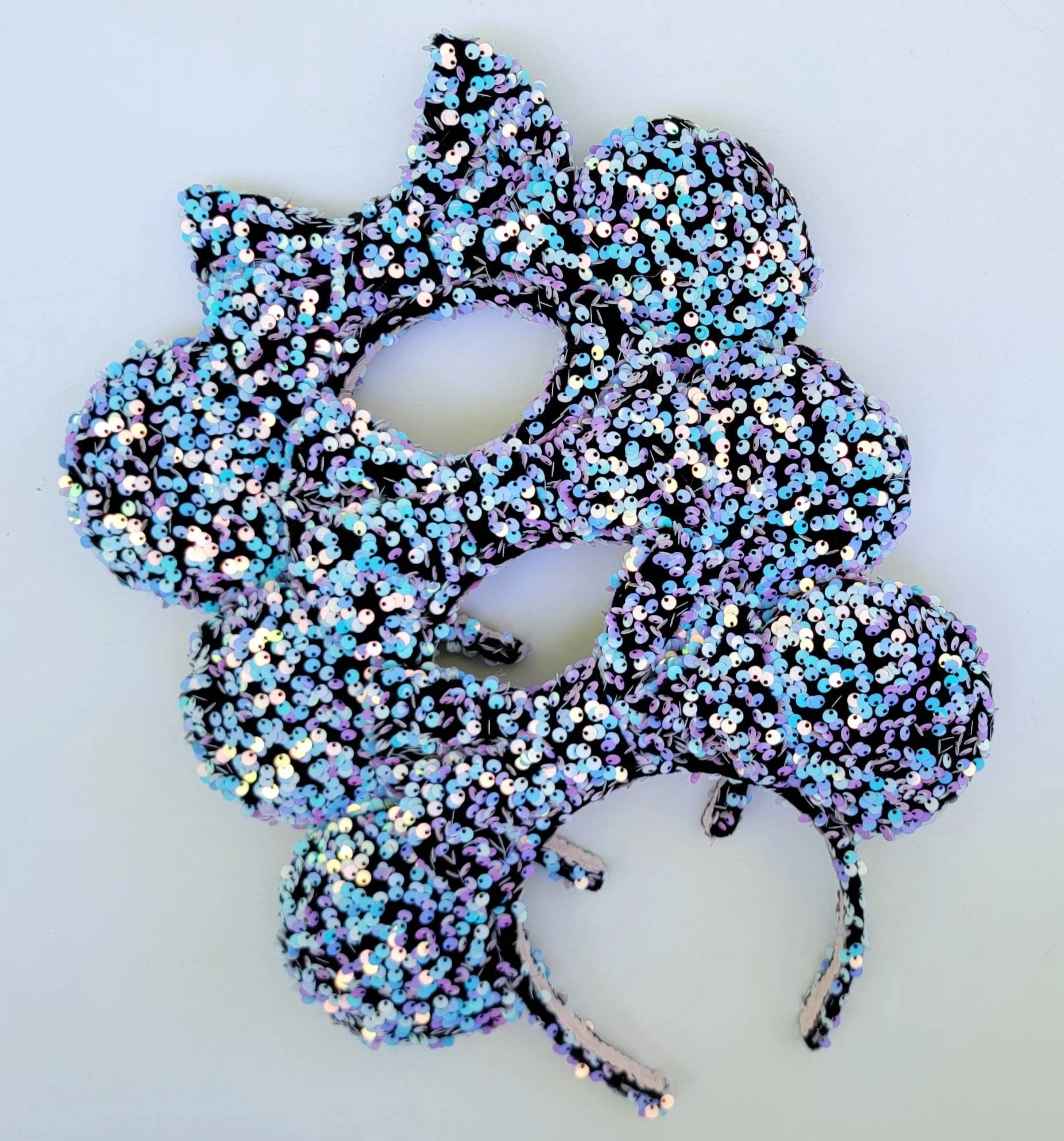 Cotton Candy Black/Purple/Blue Sequin Minnie Ears | Sequin Ears | Minnie Ears | Chunky Sequin | Disney Ears | Gifts for Disney Fans | Etsy (Global)