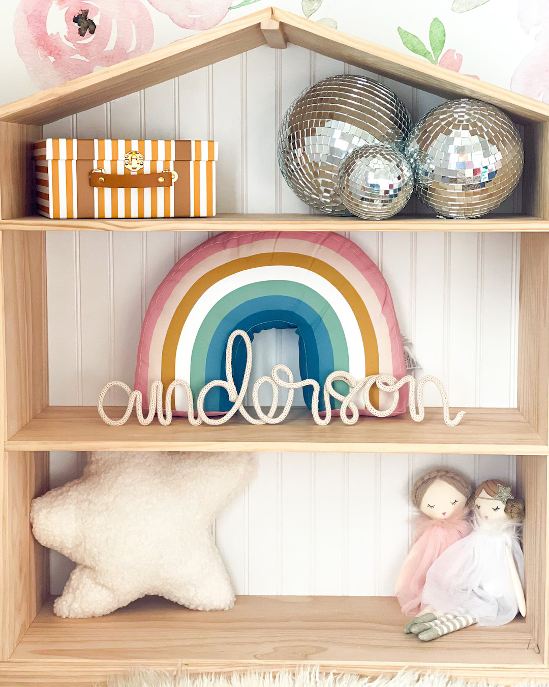 Girl Nursery Name Sign, Scandinavian Kids Room Decor, Personalized Wire Name Sign, Kids Modern Wa... | Etsy (US)