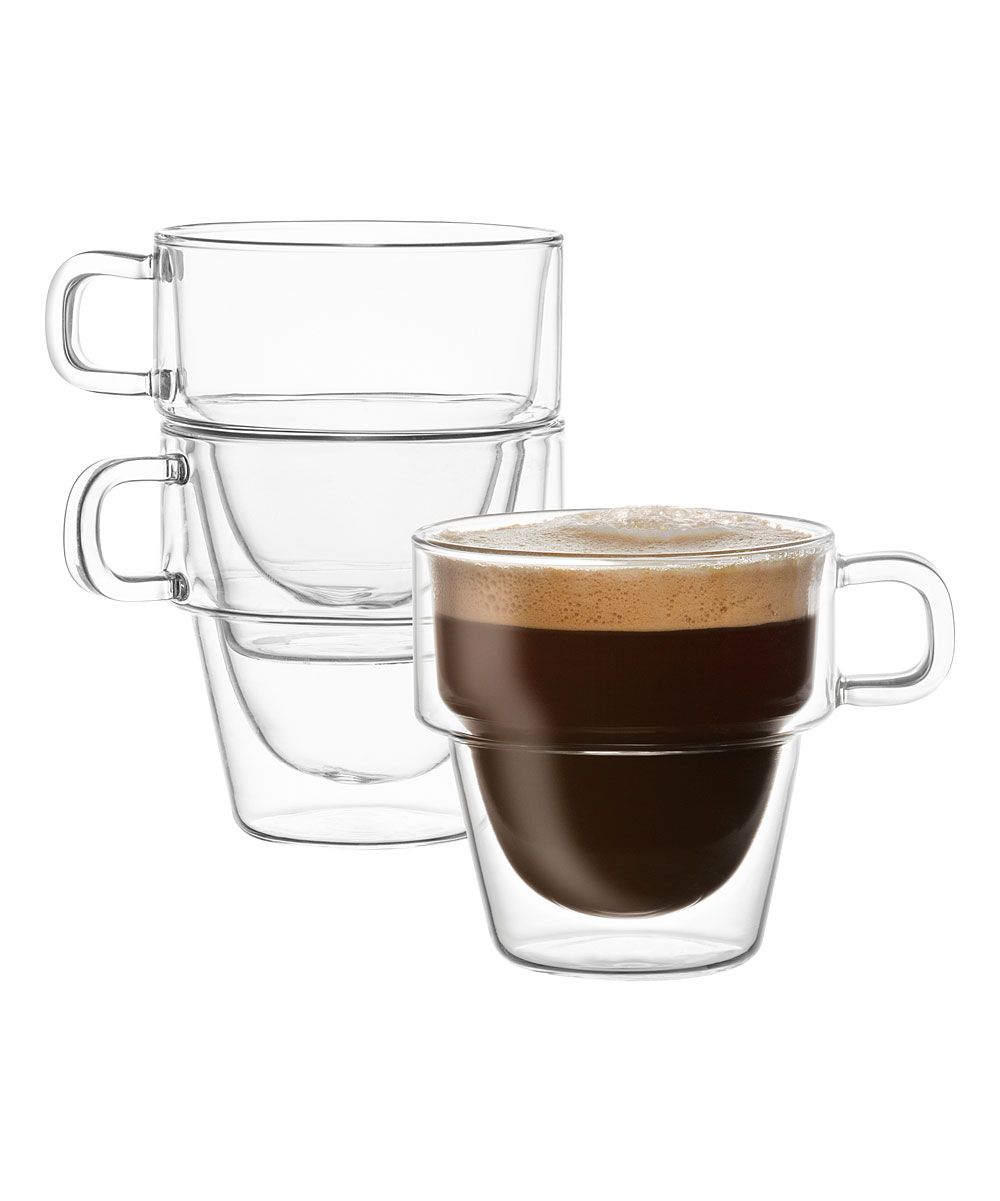 JoyJolt Mugs - 5-Oz. Stoiva Stackable Double-Wall Mug - Set of Four | Zulily