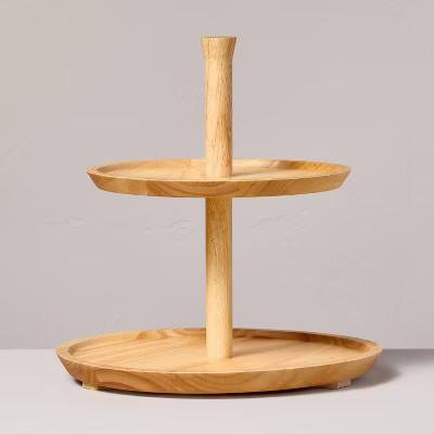 2-Tier Rubberwood Serving Tray - Hearth & Hand™ with Magnolia | Target