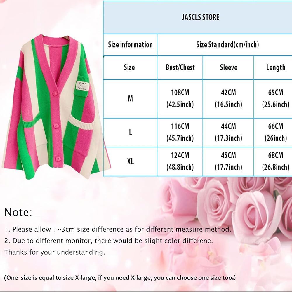 JASCLS Winter Long Sleeve Cable Knitted Color Block Boho Striped Sweater Cardigans Chunky Sweater... | Amazon (US)