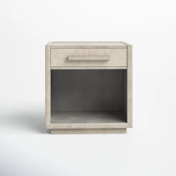 1 - Drawer Solid Wood Nightstand in Linen/Beige | Wayfair North America